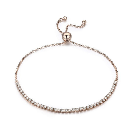 Pulsera Regulable Trendy con Circonitas en Plata