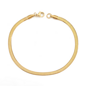 Pulsera Serpiente Chapada en Oro de 18K