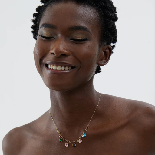 Collar con Cristales de Circonita de Colores