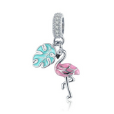 Charm Flamingo Rosa - Plata 925