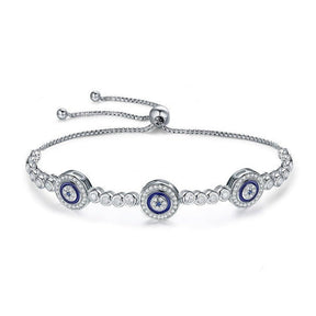 Pulsera de Ojos Turcos Azules de Cristal Circonita